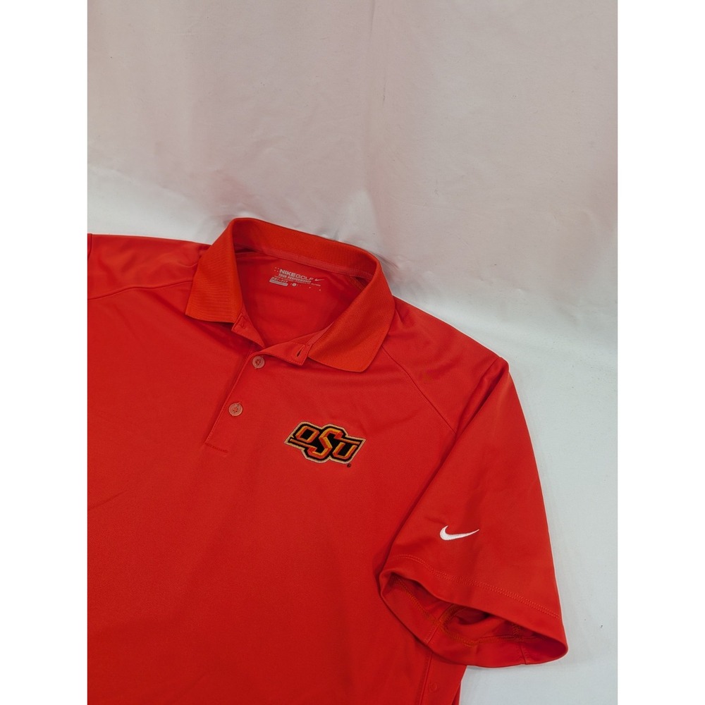 Nike Golf Oklahoma‎ State University Polo Shirt  Swoosh Team OSU Logo Large